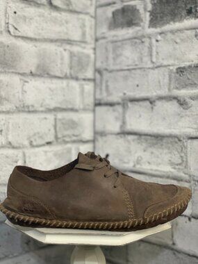 Timberland Moccasin Shoes 10 Brown Leather Casual Lace-Up Front Country Lounger